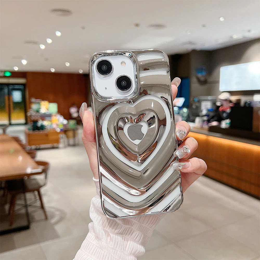 LuxuryKase LK159 Love Heart Plated Hollow Case Cover For iPhone - Image 10