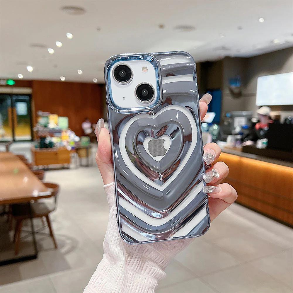 LuxuryKase LK159 Love Heart Plated Hollow Case Cover For iPhone - Image 8