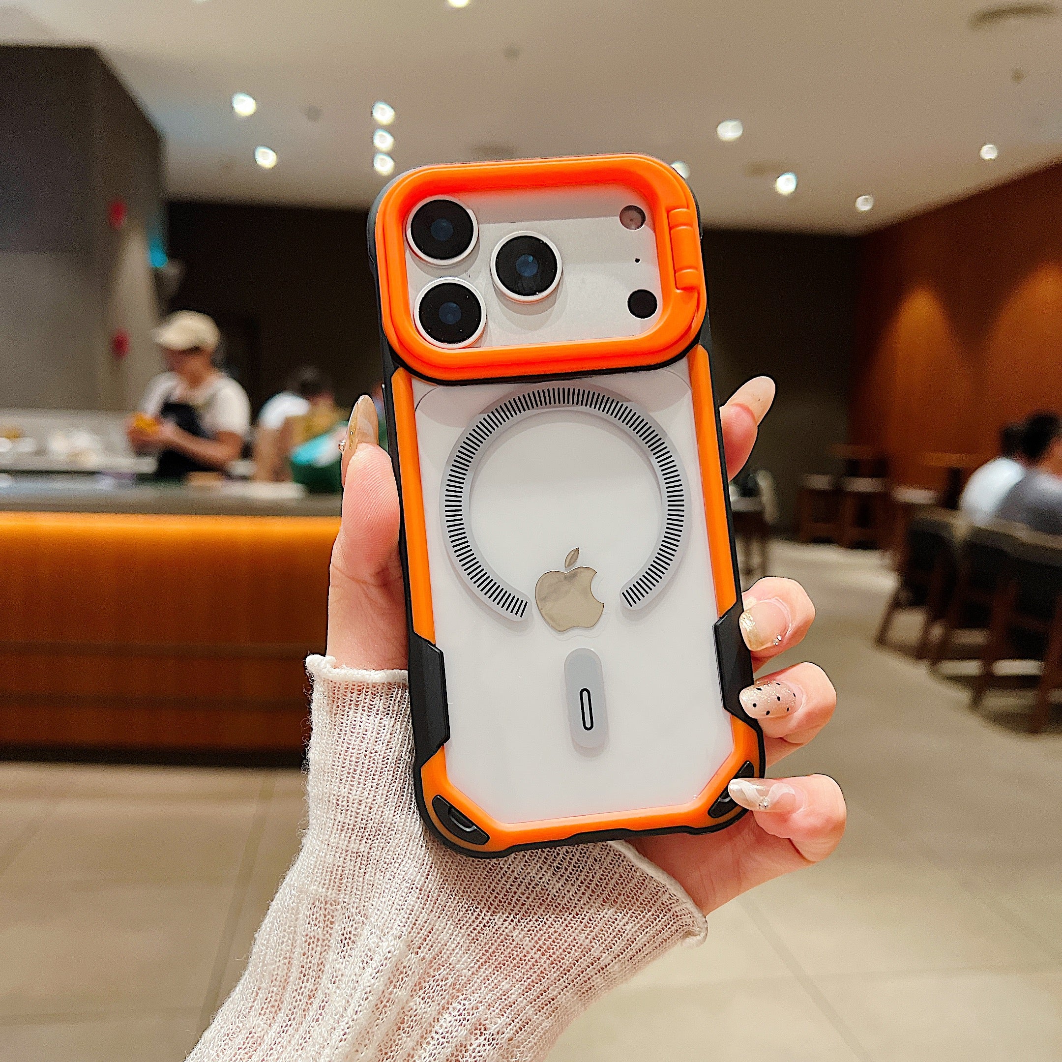 LuxuryKase LK164 Invisible Stand Transparent Magnetic Mag-Safe Wireless Charger Case Cover For iPhone - Image 28