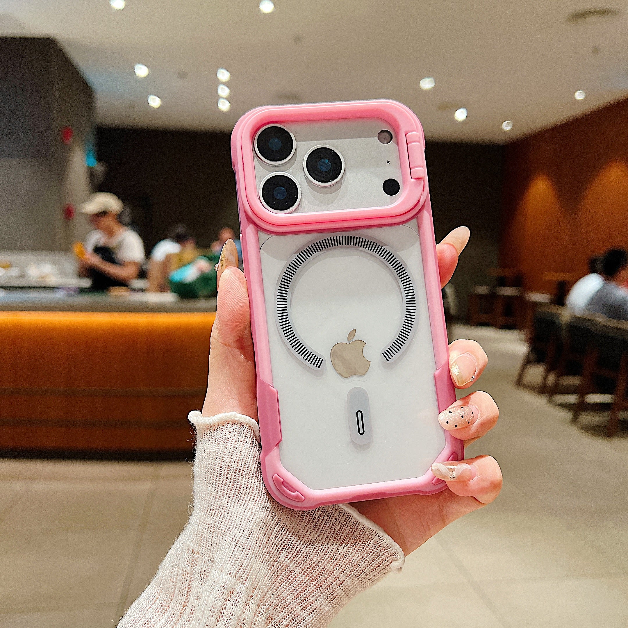 LuxuryKase LK164 Invisible Stand Transparent Magnetic Mag-Safe Wireless Charger Case Cover For iPhone - Image 29