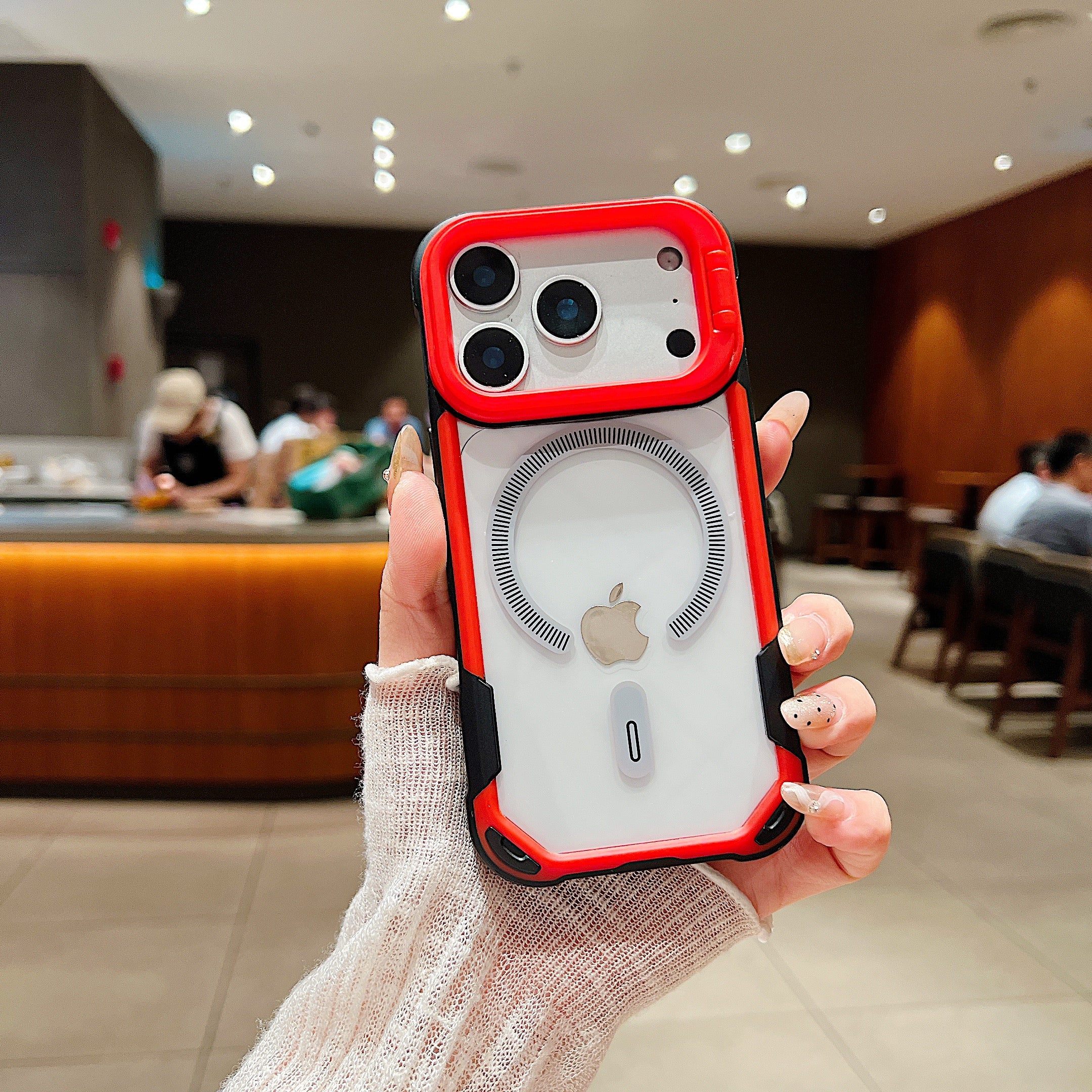 LuxuryKase LK164 Invisible Stand Transparent Magnetic Mag-Safe Wireless Charger Case Cover For iPhone - Image 31