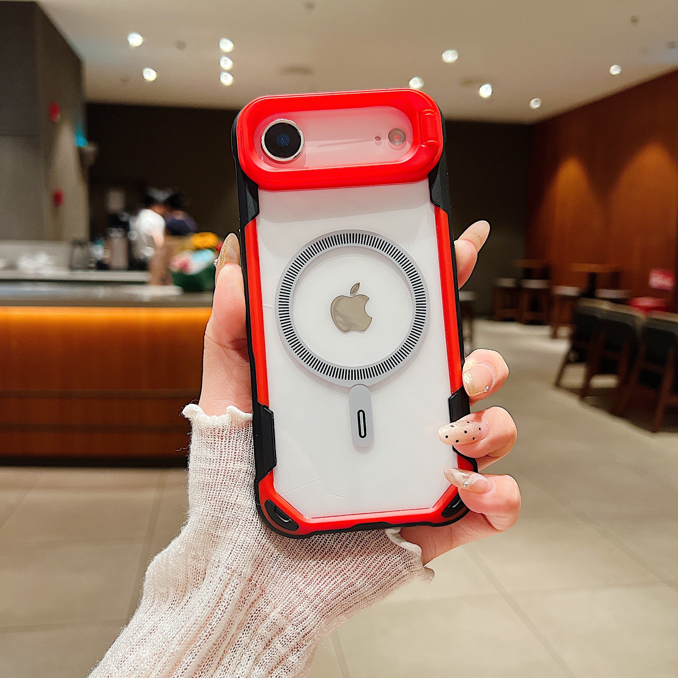 LuxuryKase LK164 Invisible Stand Transparent Magnetic Mag-Safe Wireless Charger Case Cover For iPhone - Image 37