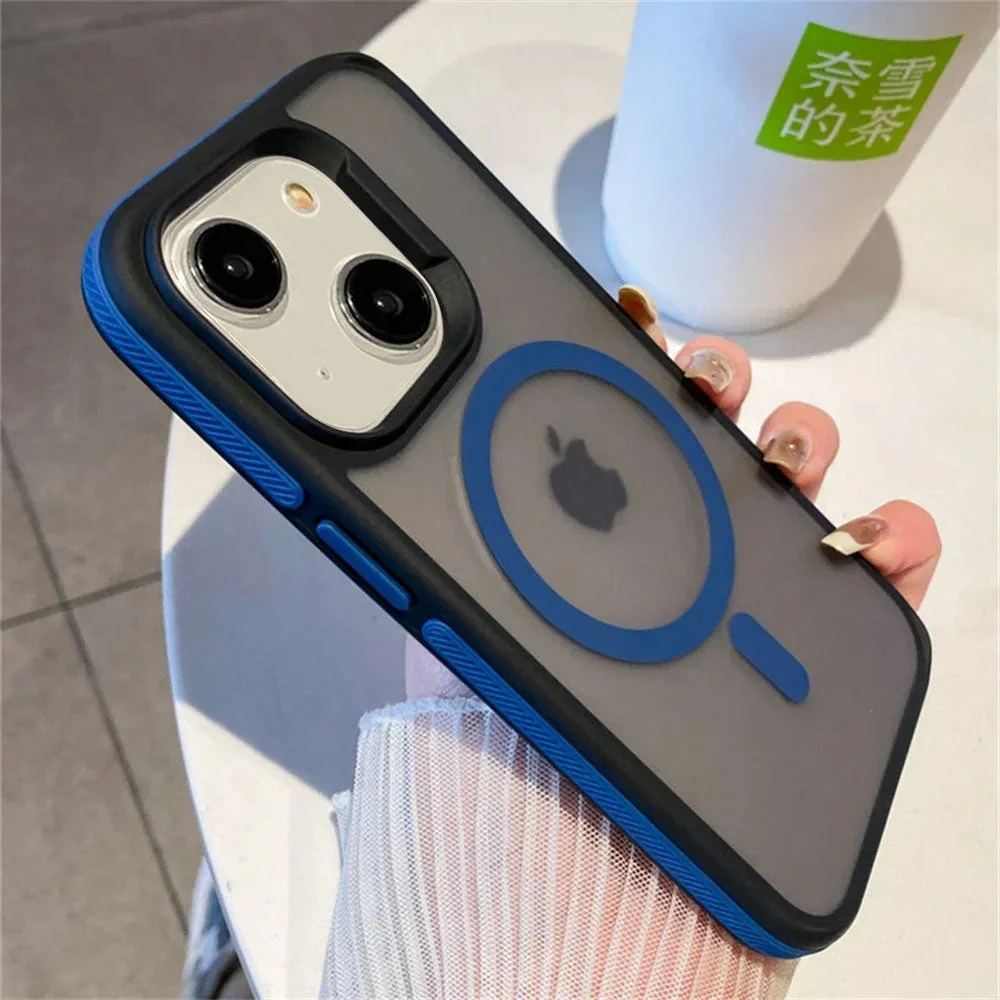 LuxuryKase LK168 Matte Translucent Armor Shockproof Mag-Safe Wireless Charge Case Cover For iPhone - Image 4