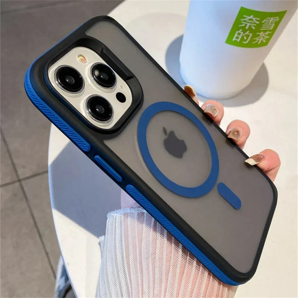 LuxuryKase LK168 Matte Translucent Armor Shockproof Mag-Safe Wireless Charge Case Cover For iPhone - Image 5