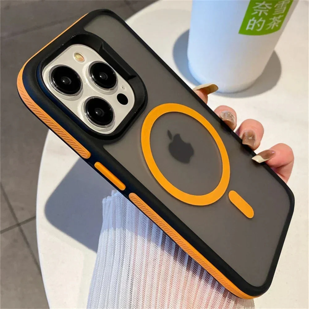LuxuryKase LK168 Matte Translucent Armor Shockproof Mag-Safe Wireless Charge Case Cover For iPhone - Image 7