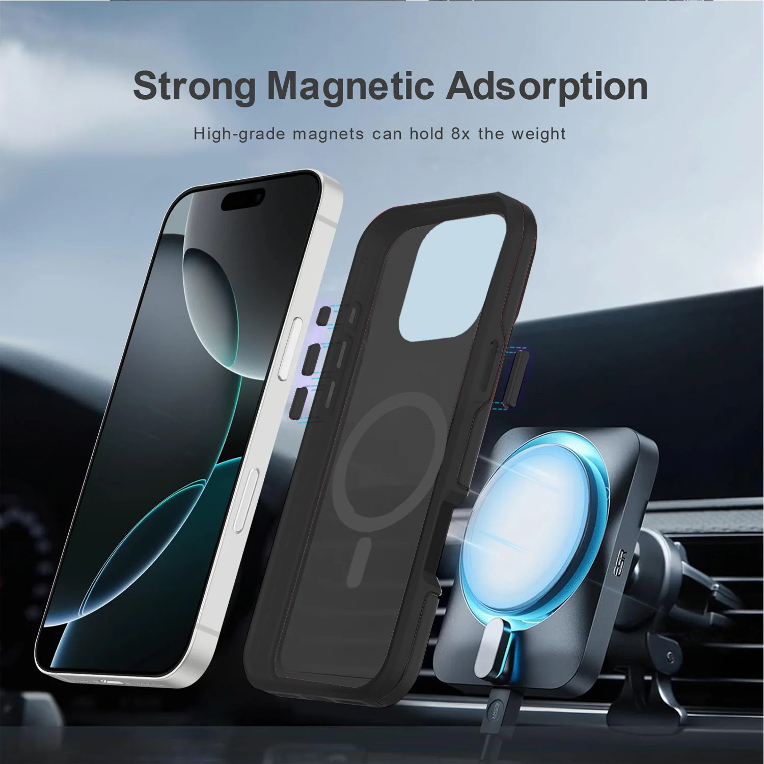 LuxuryKase Shockproof Transparent Matte Back Cover | Mag-Safe Compatible | Camera Protection | Soft TPU Edge | Anti-Yellowing For iPhone 16 & 17 Series - Image 5