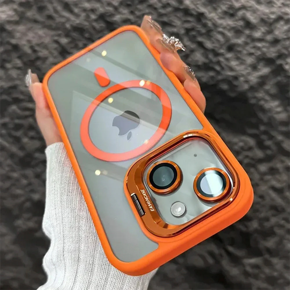 LuxuryKase Mag-Safe Clear Case | Shockproof Transparent Cover with Camera Lens Protection | Metal Ring Stand & Wireless Charging Support For iPhone & Samsung Series - Image 13