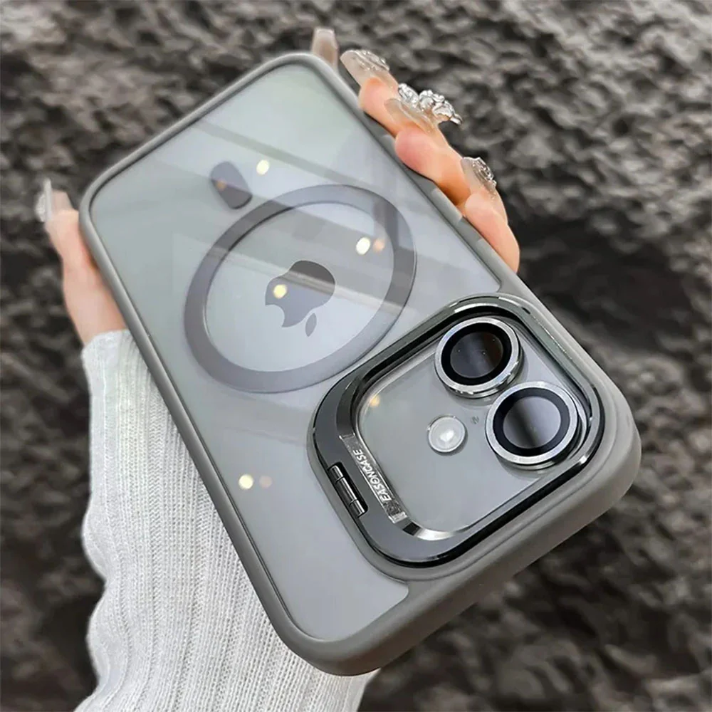 LuxuryKase Mag-Safe Clear Case | Shockproof Transparent Cover with Camera Lens Protection | Metal Ring Stand & Wireless Charging Support For iPhone & Samsung Series - Image 16