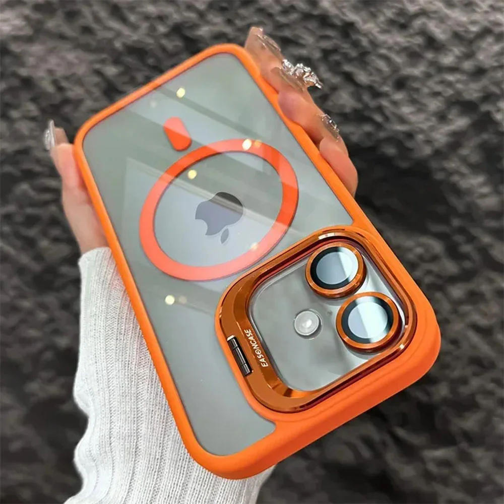 LuxuryKase Mag-Safe Clear Case | Shockproof Transparent Cover with Camera Lens Protection | Metal Ring Stand & Wireless Charging Support For iPhone & Samsung Series - Image 17