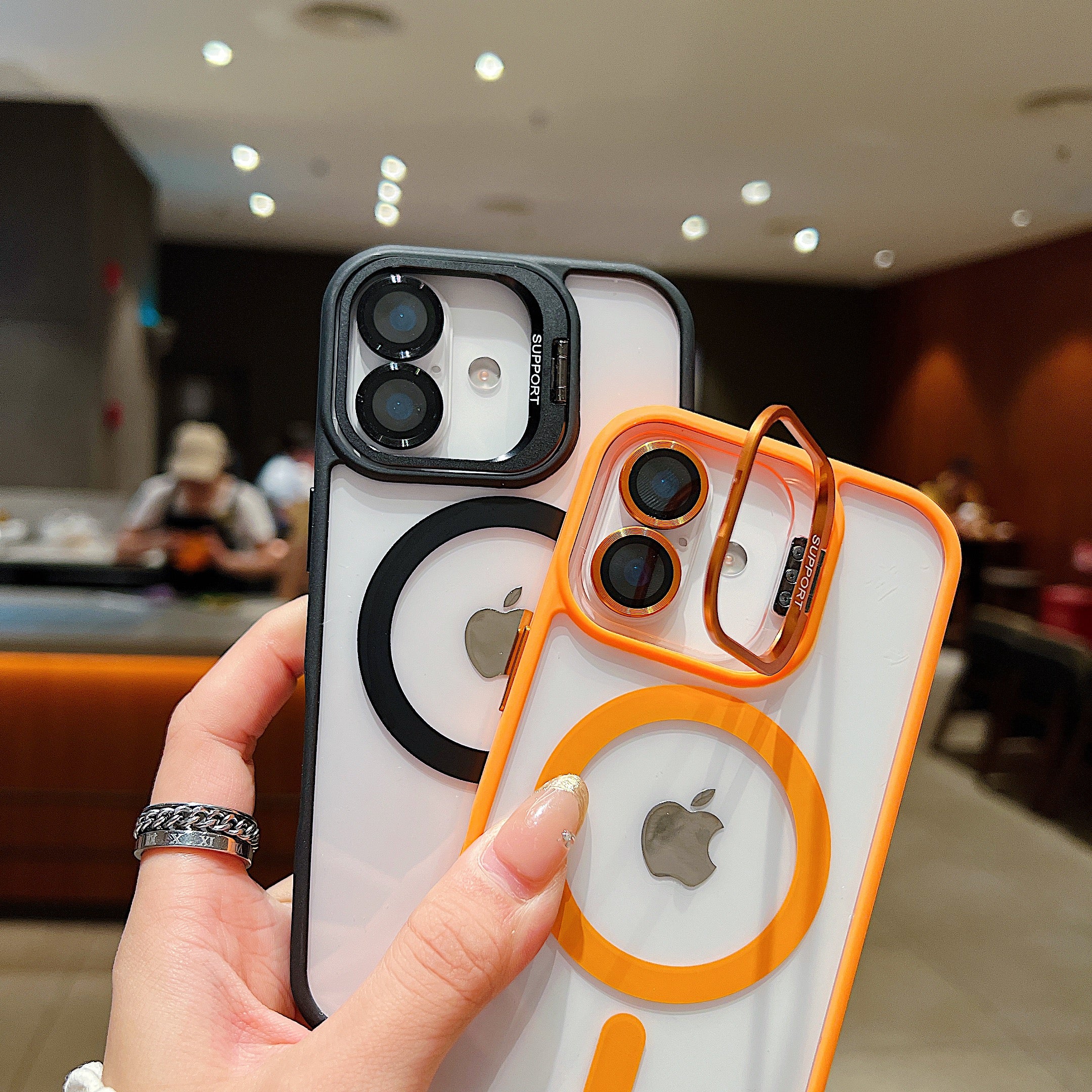 LuxuryKase Mag-Safe Clear Case | Shockproof Transparent Cover with Camera Lens Protection | Metal Ring Stand & Wireless Charging Support For iPhone & Samsung Series - Image 27