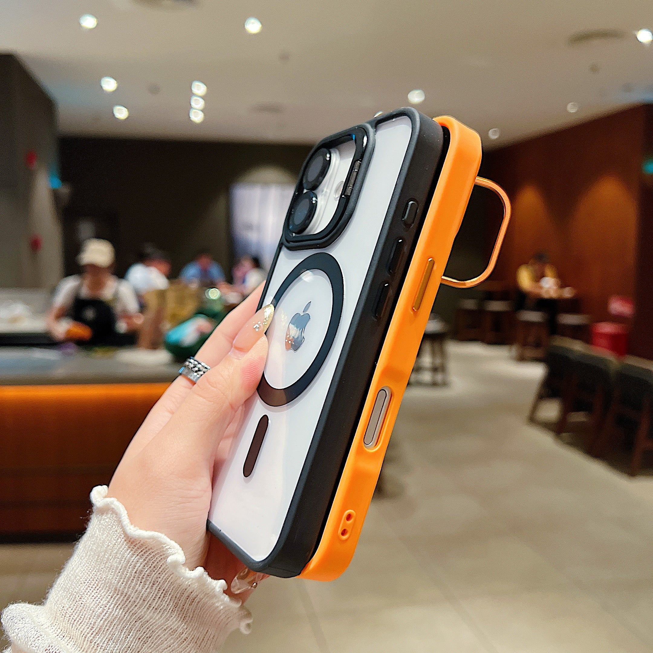 LuxuryKase Mag-Safe Clear Case | Shockproof Transparent Cover with Camera Lens Protection | Metal Ring Stand & Wireless Charging Support For iPhone & Samsung Series - Image 3