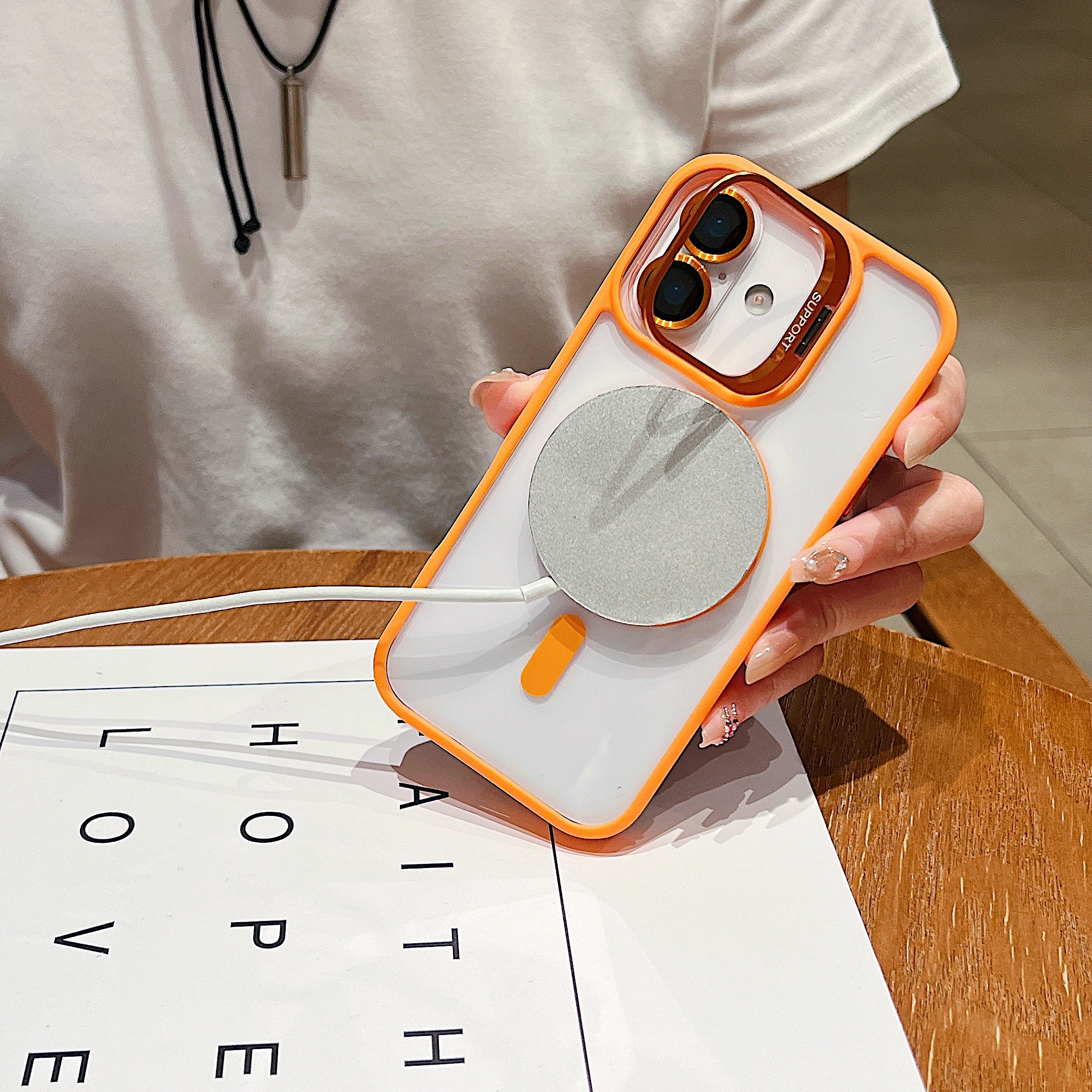 LuxuryKase Mag-Safe Clear Case | Shockproof Transparent Cover with Camera Lens Protection | Metal Ring Stand & Wireless Charging Support For iPhone & Samsung Series - Image 8