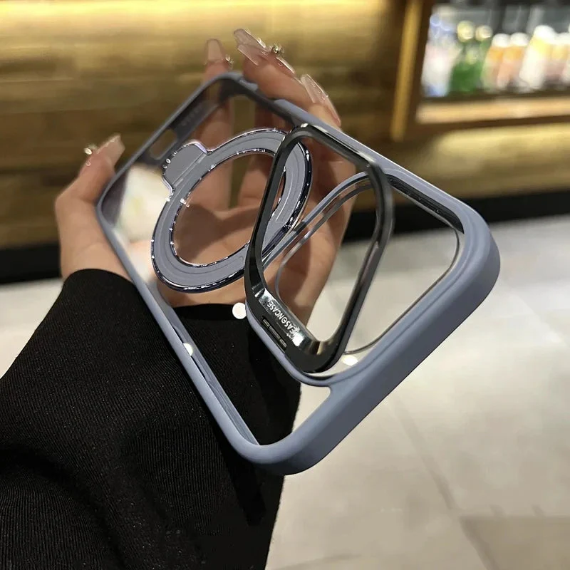 LuxuryKase LK176 Metal Camera Ring Kickstand Stand Transparent Case Cover For iPhone - Image 10