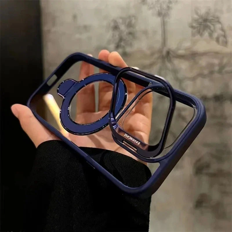 LuxuryKase LK176 Metal Camera Ring Kickstand Stand Transparent Case Cover For iPhone - Image 3