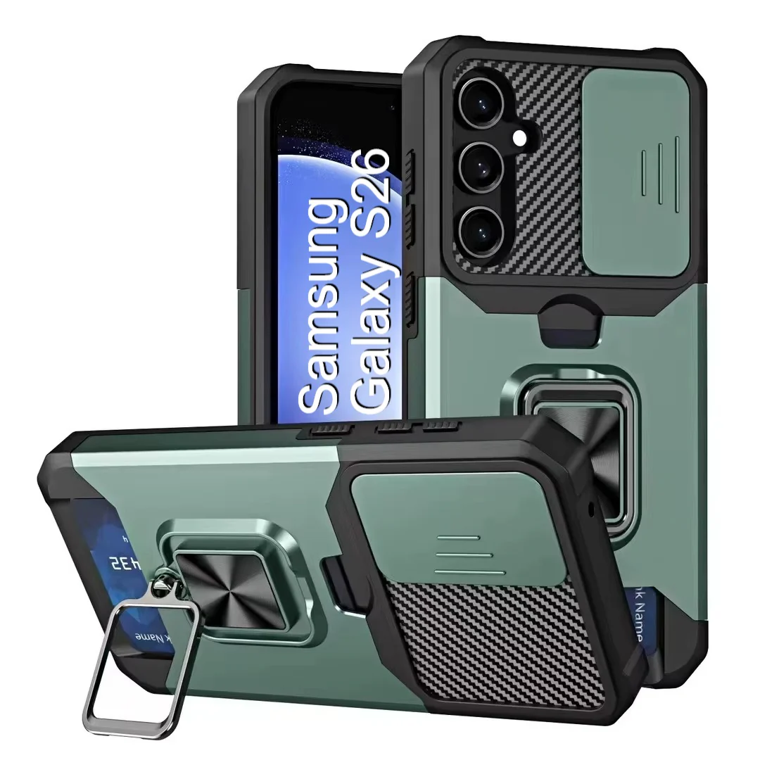 LuxuryKase Shockproof Armor Case | Slide Camera Cover | Hidden Card Slot | Rotating Ring Kickstand | Magnetic Car Mount Support | Military Grade Protection For iPhone & Samsung - Image 132