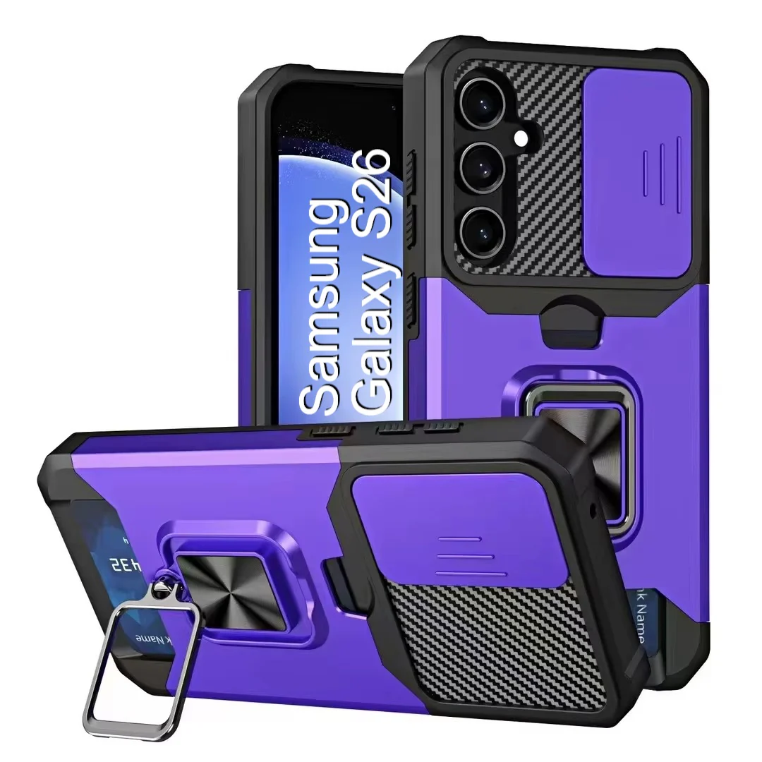 LuxuryKase Shockproof Armor Case | Slide Camera Cover | Hidden Card Slot | Rotating Ring Kickstand | Magnetic Car Mount Support | Military Grade Protection For iPhone & Samsung - Image 133