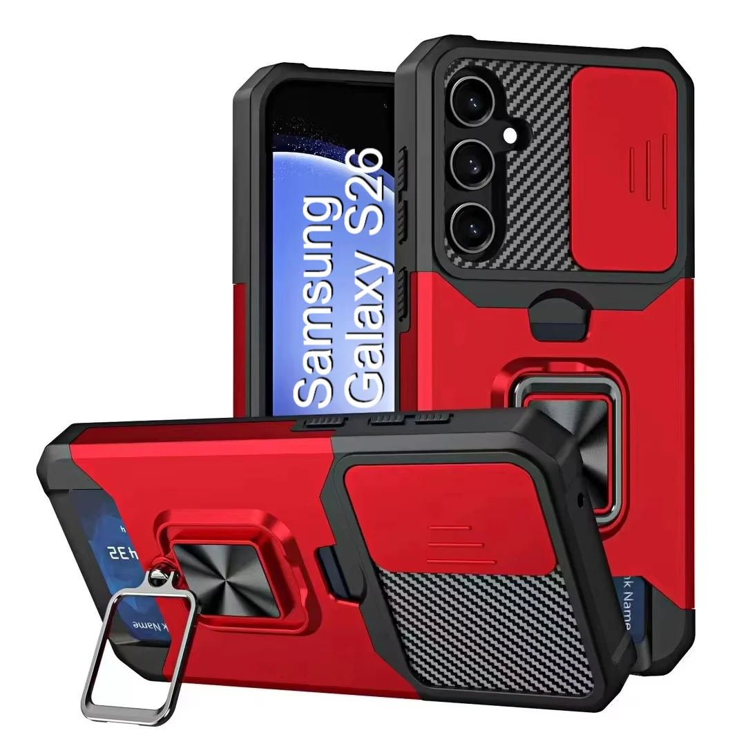 LuxuryKase Shockproof Armor Case | Slide Camera Cover | Hidden Card Slot | Rotating Ring Kickstand | Magnetic Car Mount Support | Military Grade Protection For iPhone & Samsung - Image 134