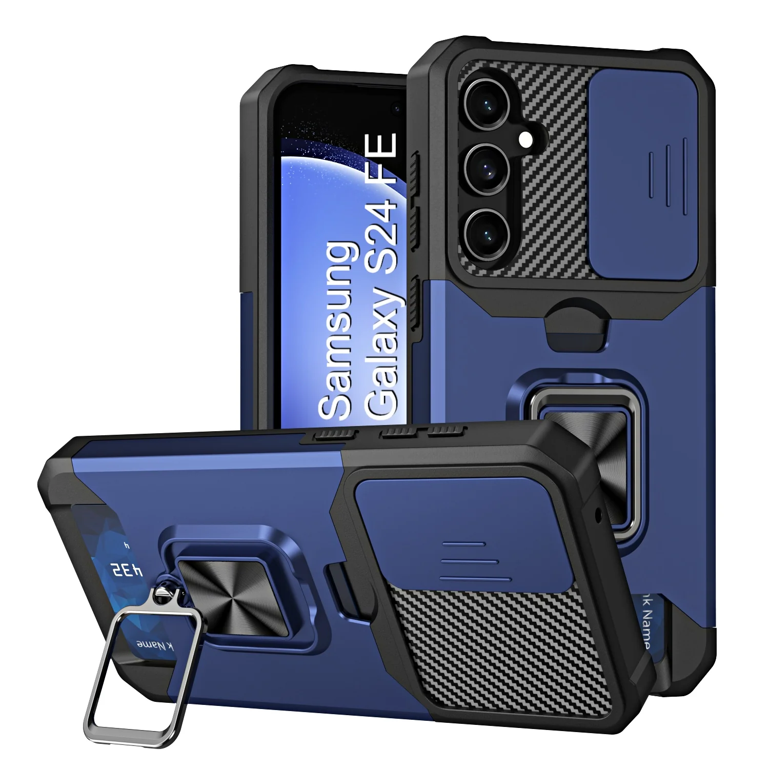 LuxuryKase Shockproof Armor Case | Slide Camera Cover | Hidden Card Slot | Rotating Ring Kickstand | Magnetic Car Mount Support | Military Grade Protection For iPhone & Samsung - Image 65