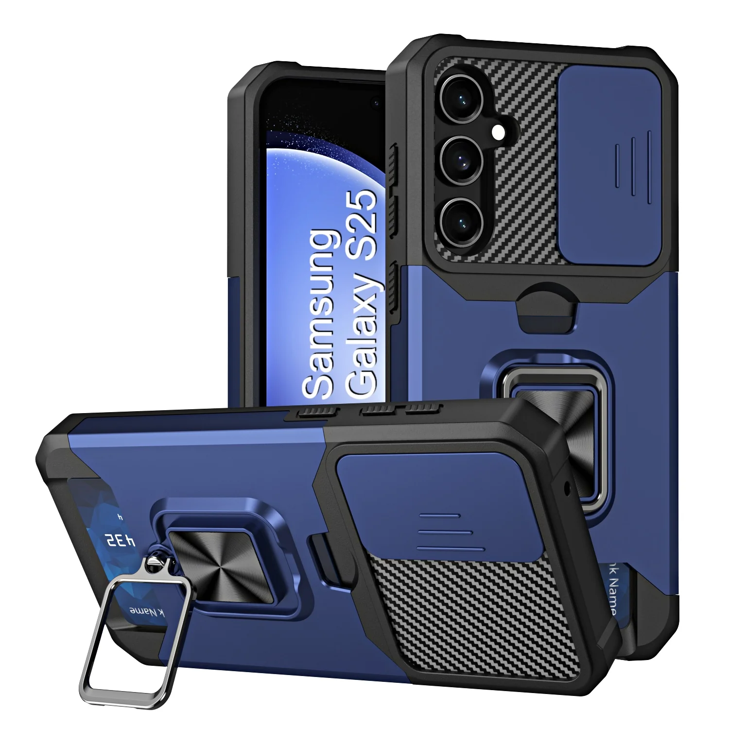 LuxuryKase Shockproof Armor Case | Slide Camera Cover | Hidden Card Slot | Rotating Ring Kickstand | Magnetic Car Mount Support | Military Grade Protection For iPhone & Samsung - Image 89