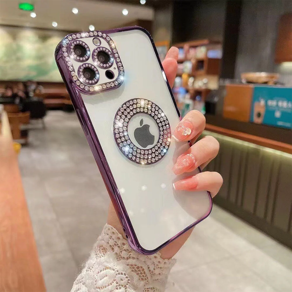LuxuryKase Logo Hole, Bling Rhinestone, Glitter Diamond, Soft Case Cover For Iphone - Image 11