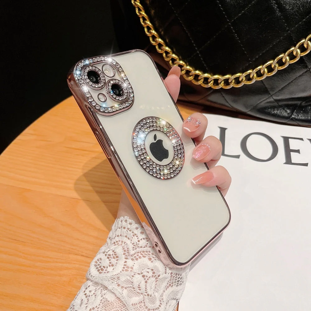 LuxuryKase Logo Hole, Bling Rhinestone, Glitter Diamond, Soft Case Cover For Iphone - Image 12