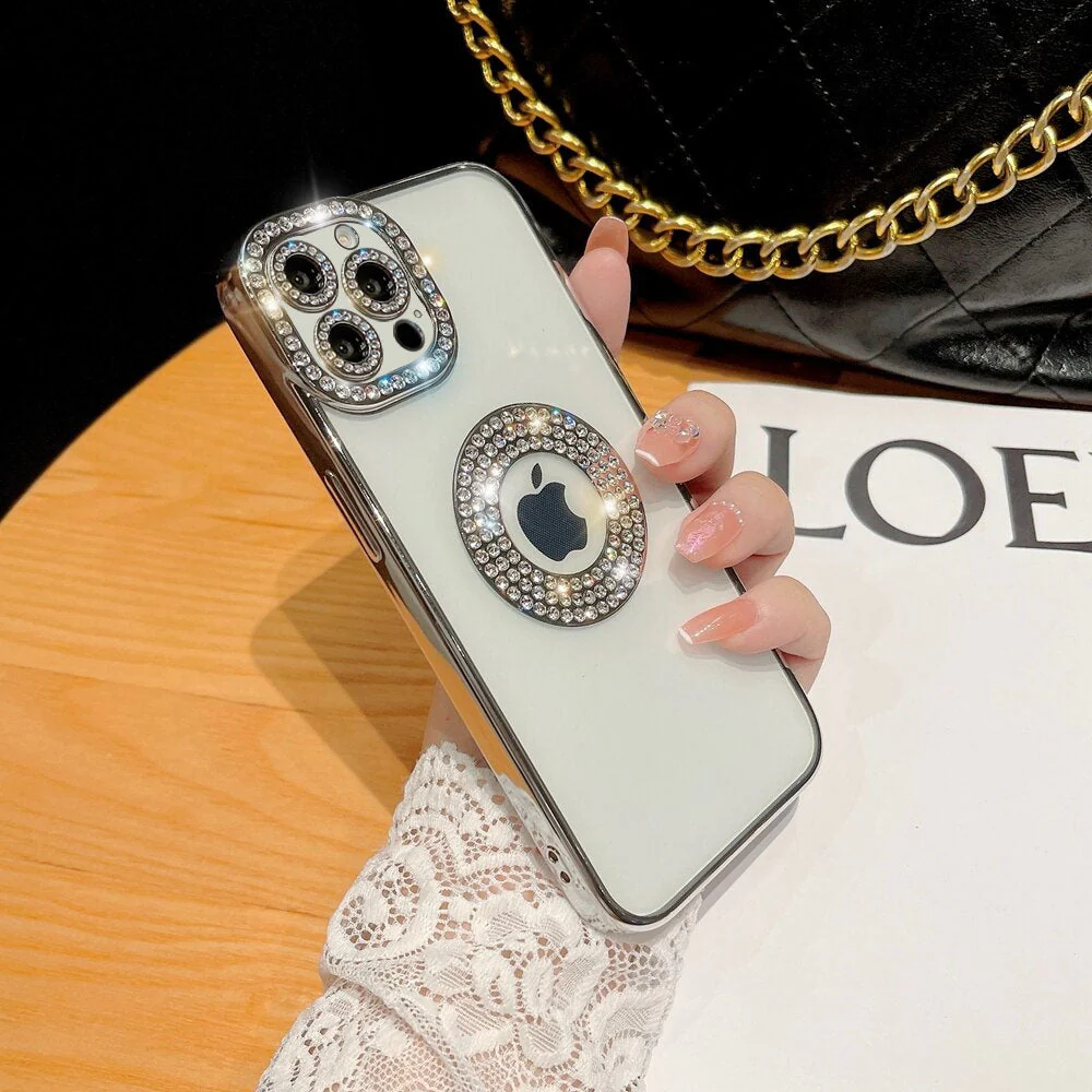 LuxuryKase Logo Hole, Bling Rhinestone, Glitter Diamond, Soft Case Cover For Iphone - Image 15