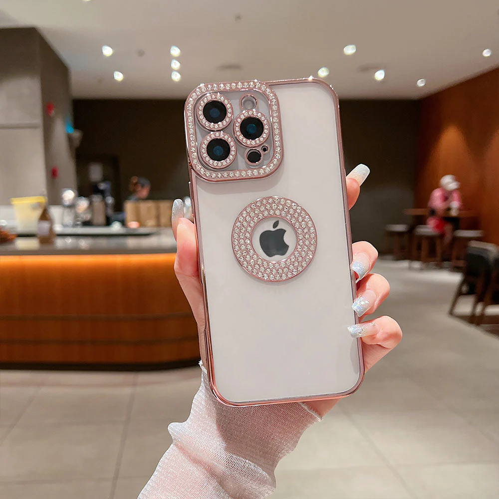 LuxuryKase Logo Hole, Bling Rhinestone, Glitter Diamond, Soft Case Cover For Iphone - Image 26