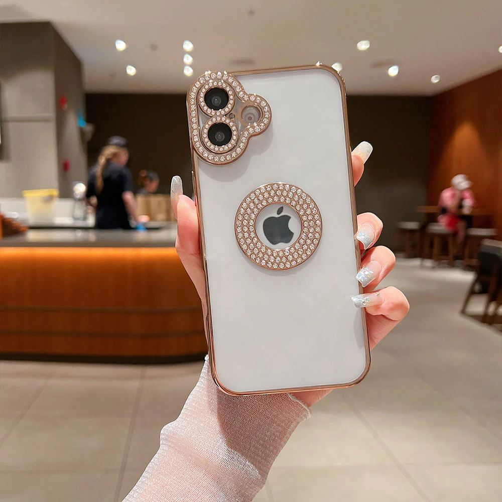 LuxuryKase Logo Hole, Bling Rhinestone, Glitter Diamond, Soft Case Cover For Iphone - Image 29
