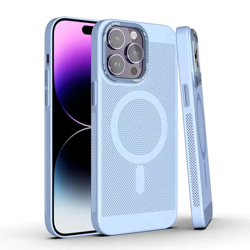 LuxuryKase LuxuryKase Ultra Slim Full Coverage Heat Sink Case with Honeycomb Mesh Effective Heat Dissipation Compatible Mag-Safe For Iphone - Image 13