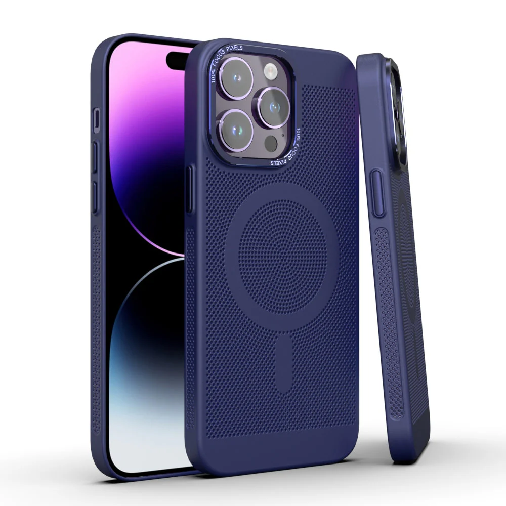 LuxuryKase LuxuryKase Ultra Slim Full Coverage Heat Sink Case with Honeycomb Mesh Effective Heat Dissipation Compatible Mag-Safe For Iphone - Image 9