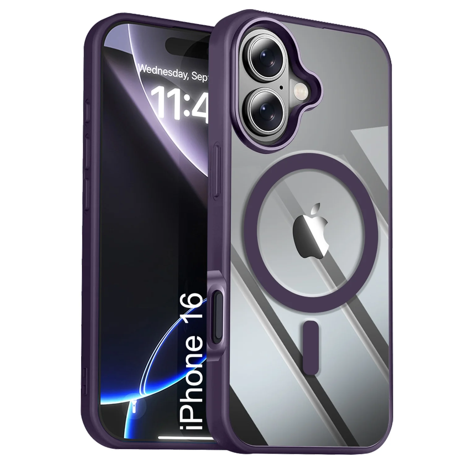 LuxuryKase Mag-Safe Compatible Transparent Back Case with Shockproof Bumper | Raised Camera Protection | Slim Fit Design | Wireless Charging Support For iPhone & Samsung Series - Image 104