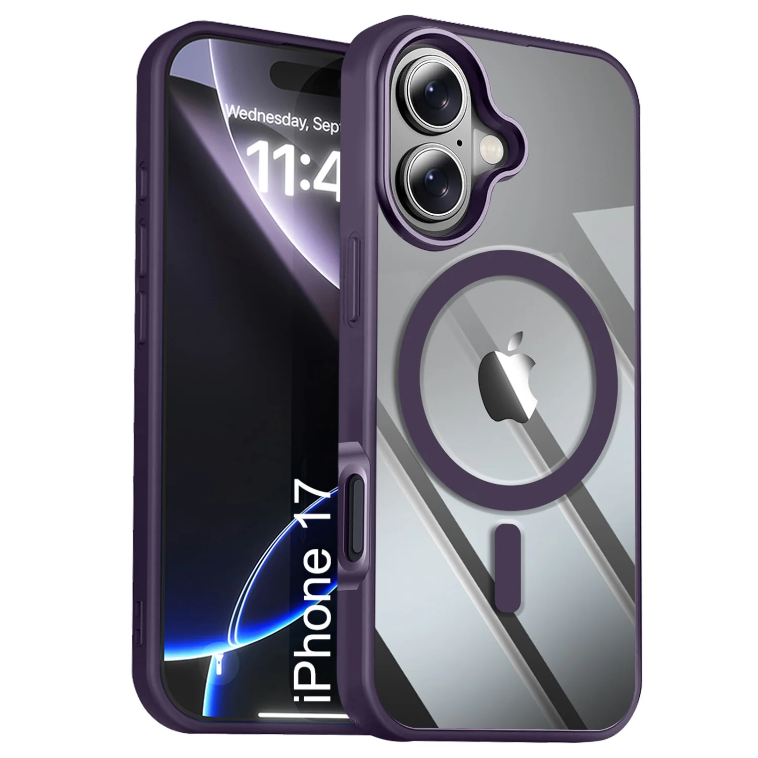 LuxuryKase Mag-Safe Compatible Transparent Back Case with Shockproof Bumper | Raised Camera Protection | Slim Fit Design | Wireless Charging Support For iPhone & Samsung Series - Image 114
