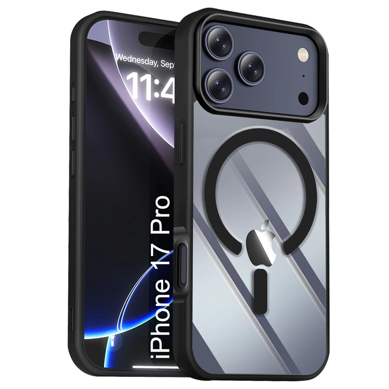 LuxuryKase Mag-Safe Compatible Transparent Back Case with Shockproof Bumper | Raised Camera Protection | Slim Fit Design | Wireless Charging Support For iPhone & Samsung Series - Image 115