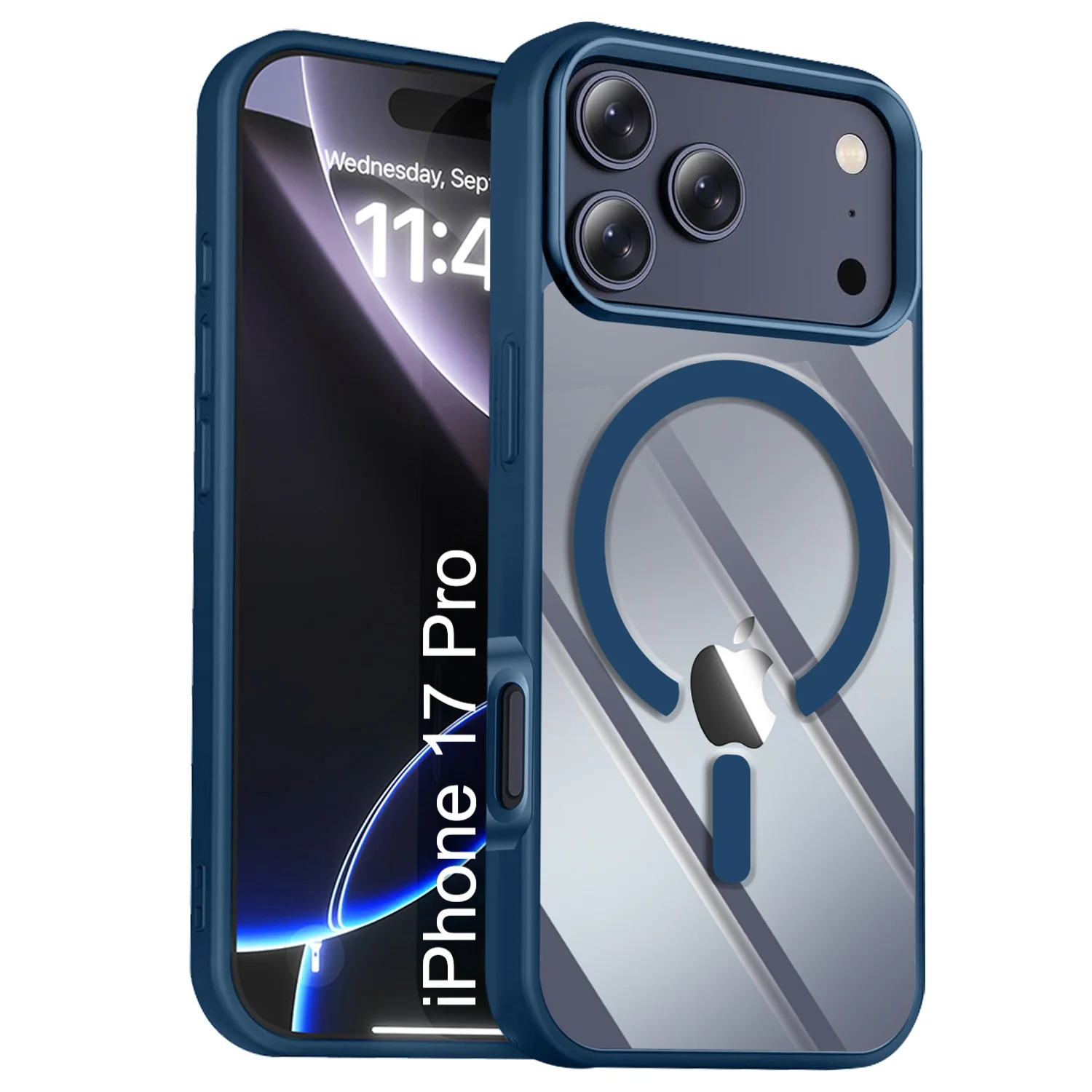 LuxuryKase Mag-Safe Compatible Transparent Back Case with Shockproof Bumper | Raised Camera Protection | Slim Fit Design | Wireless Charging Support For iPhone & Samsung Series - Image 116