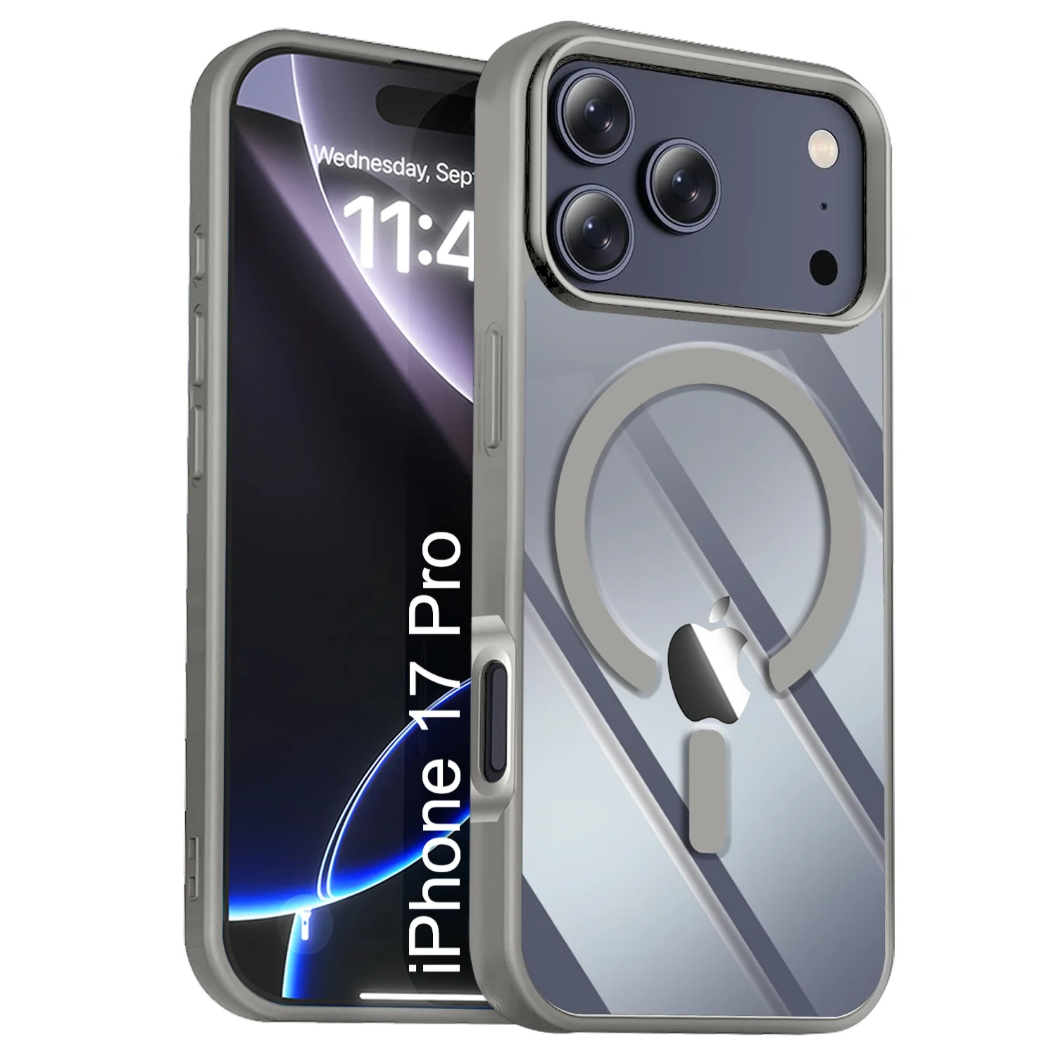LuxuryKase Mag-Safe Compatible Transparent Back Case with Shockproof Bumper | Raised Camera Protection | Slim Fit Design | Wireless Charging Support For iPhone & Samsung Series - Image 117