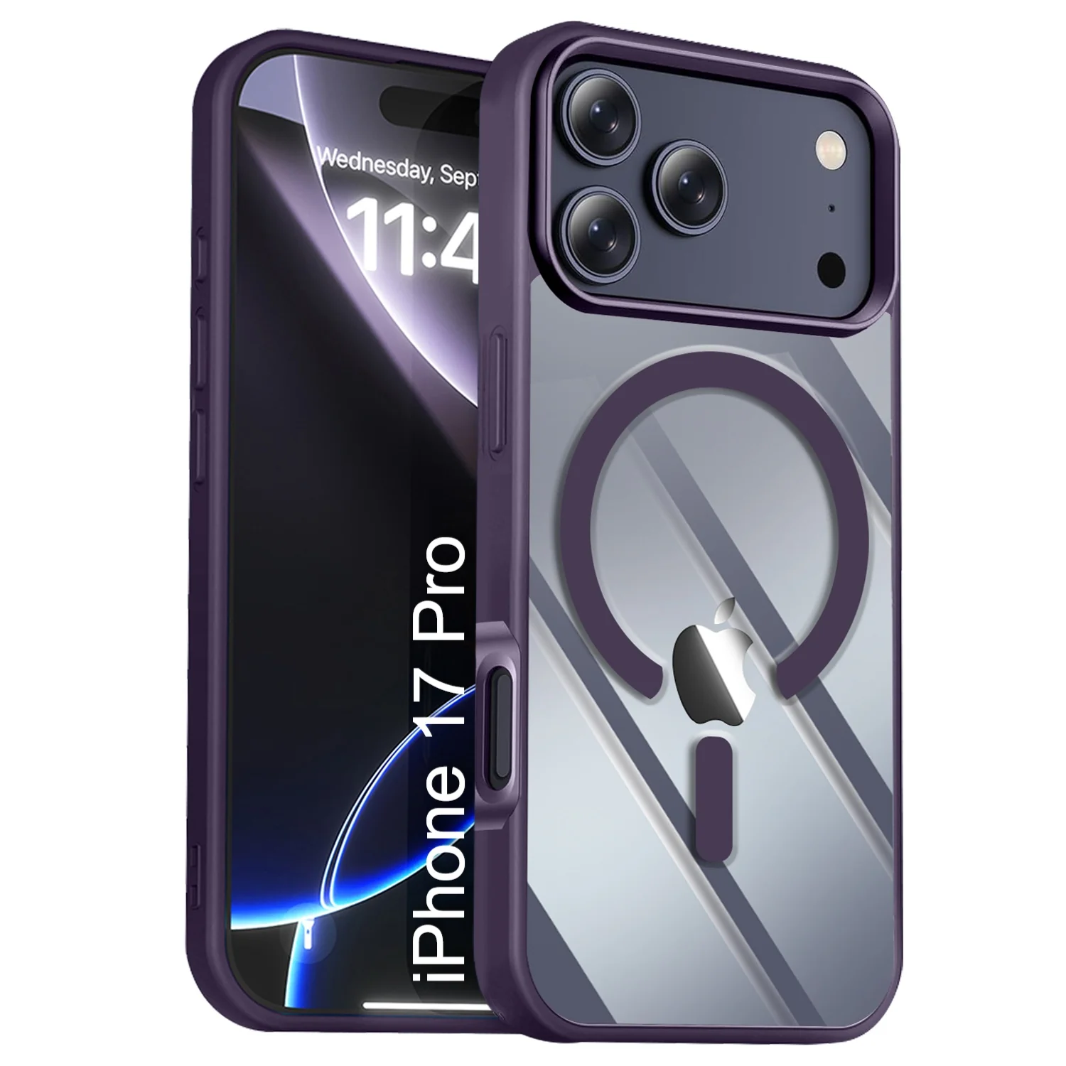 LuxuryKase Mag-Safe Compatible Transparent Back Case with Shockproof Bumper | Raised Camera Protection | Slim Fit Design | Wireless Charging Support For iPhone & Samsung Series - Image 119