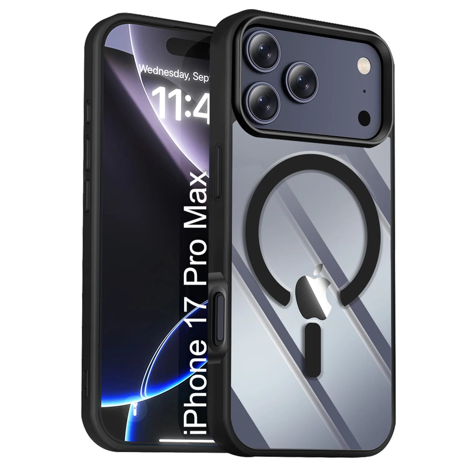 LuxuryKase Mag-Safe Compatible Transparent Back Case with Shockproof Bumper | Raised Camera Protection | Slim Fit Design | Wireless Charging Support For iPhone & Samsung Series - Image 120