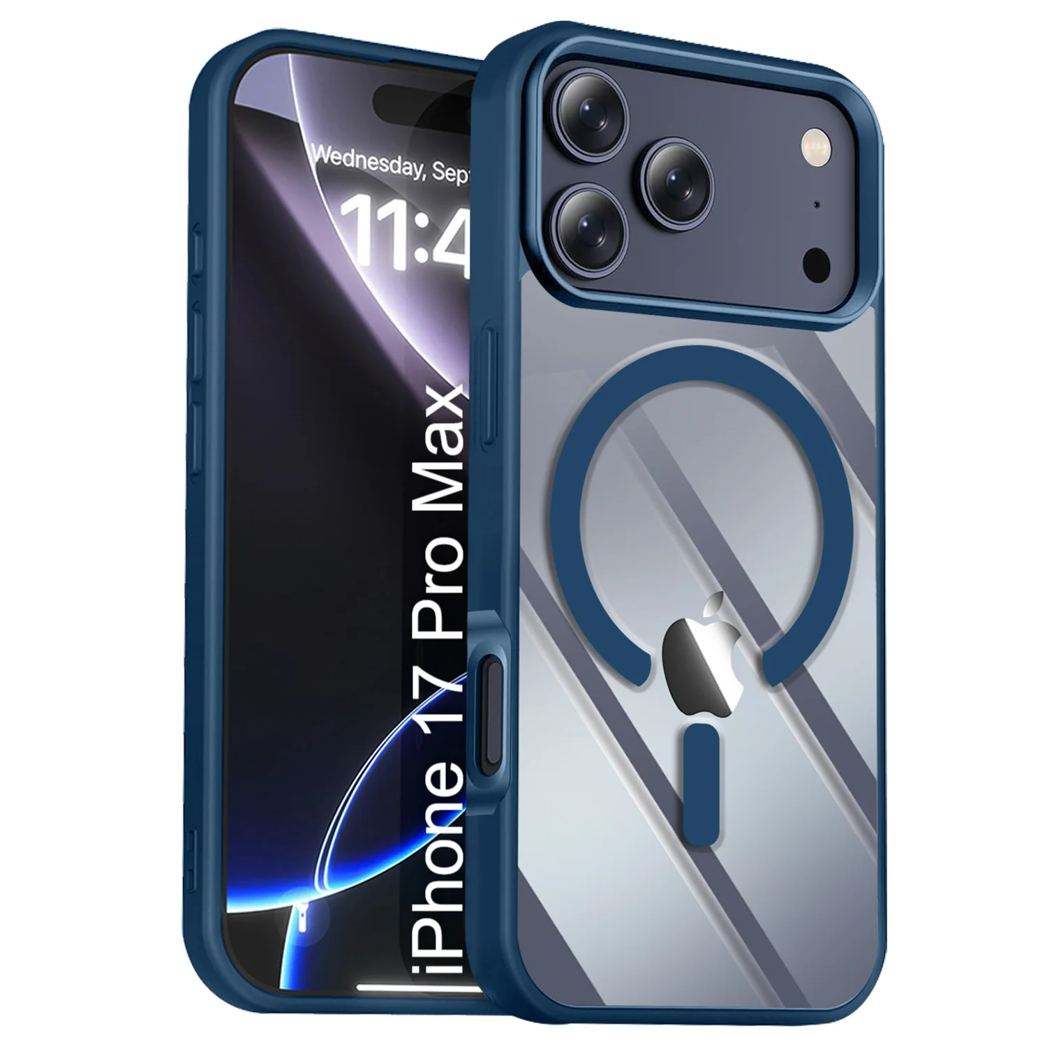LuxuryKase Mag-Safe Compatible Transparent Back Case with Shockproof Bumper | Raised Camera Protection | Slim Fit Design | Wireless Charging Support For iPhone & Samsung Series - Image 121