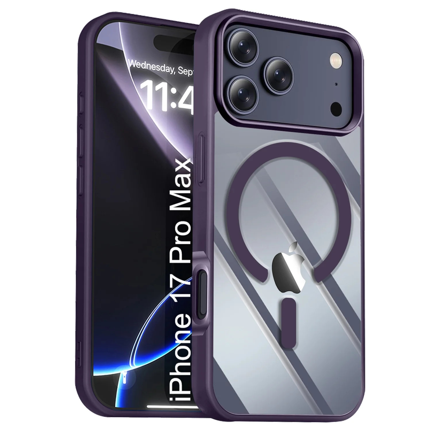 LuxuryKase Mag-Safe Compatible Transparent Back Case with Shockproof Bumper | Raised Camera Protection | Slim Fit Design | Wireless Charging Support For iPhone & Samsung Series - Image 124