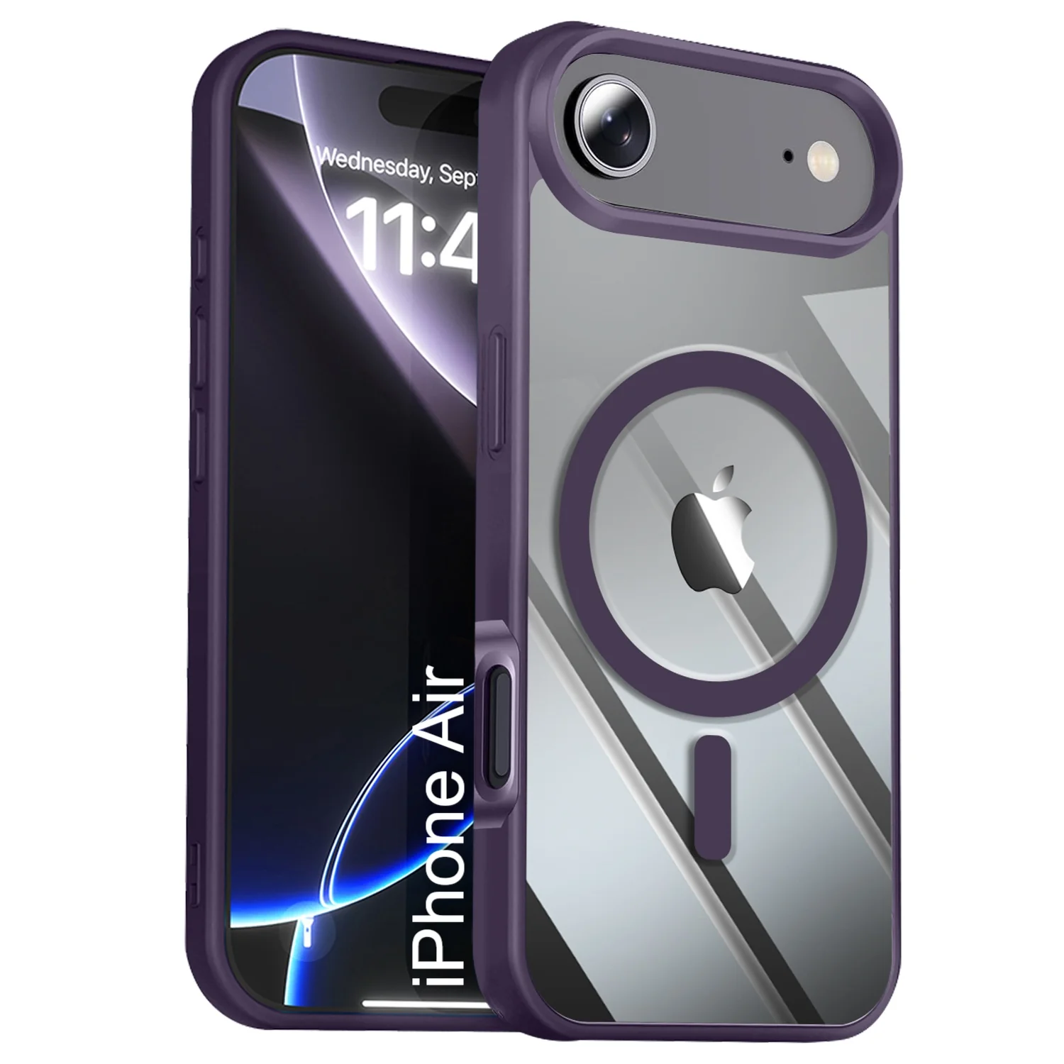 LuxuryKase Mag-Safe Compatible Transparent Back Case with Shockproof Bumper | Raised Camera Protection | Slim Fit Design | Wireless Charging Support For iPhone & Samsung Series - Image 129