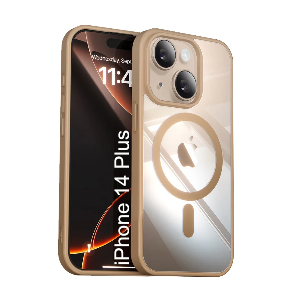 LuxuryKase Mag-Safe Compatible Transparent Back Case with Shockproof Bumper | Raised Camera Protection | Slim Fit Design | Wireless Charging Support For iPhone & Samsung Series - Image 18