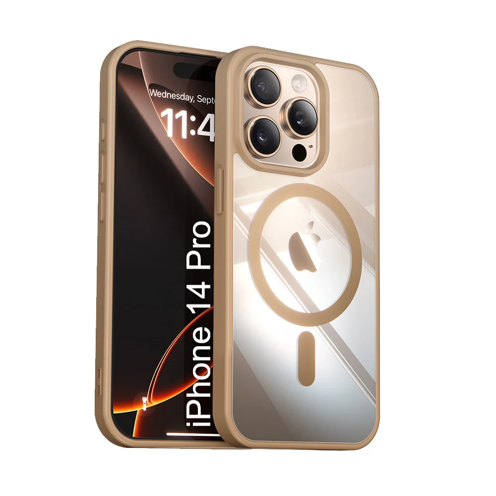 LuxuryKase Mag-Safe Compatible Transparent Back Case with Shockproof Bumper | Raised Camera Protection | Slim Fit Design | Wireless Charging Support For iPhone & Samsung Series - Image 23
