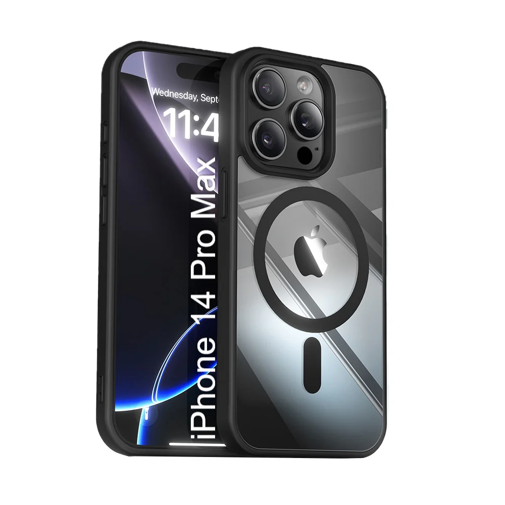 LuxuryKase Mag-Safe Compatible Transparent Back Case with Shockproof Bumper | Raised Camera Protection | Slim Fit Design | Wireless Charging Support For iPhone & Samsung Series - Image 25