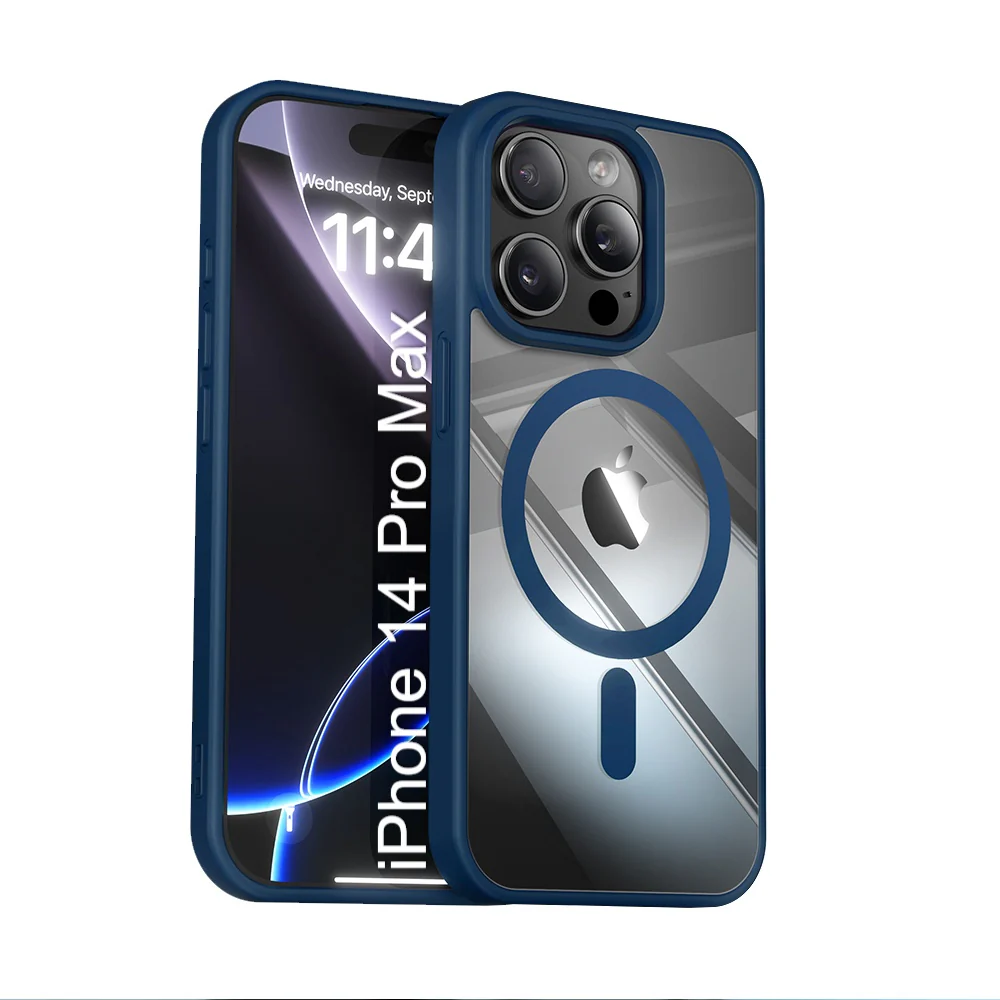 LuxuryKase Mag-Safe Compatible Transparent Back Case with Shockproof Bumper | Raised Camera Protection | Slim Fit Design | Wireless Charging Support For iPhone & Samsung Series - Image 26