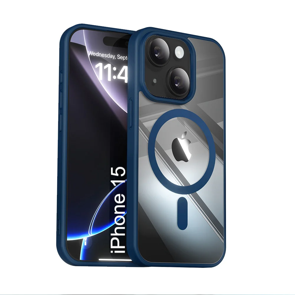 LuxuryKase Mag-Safe Compatible Transparent Back Case with Shockproof Bumper | Raised Camera Protection | Slim Fit Design | Wireless Charging Support For iPhone & Samsung Series - Image 31