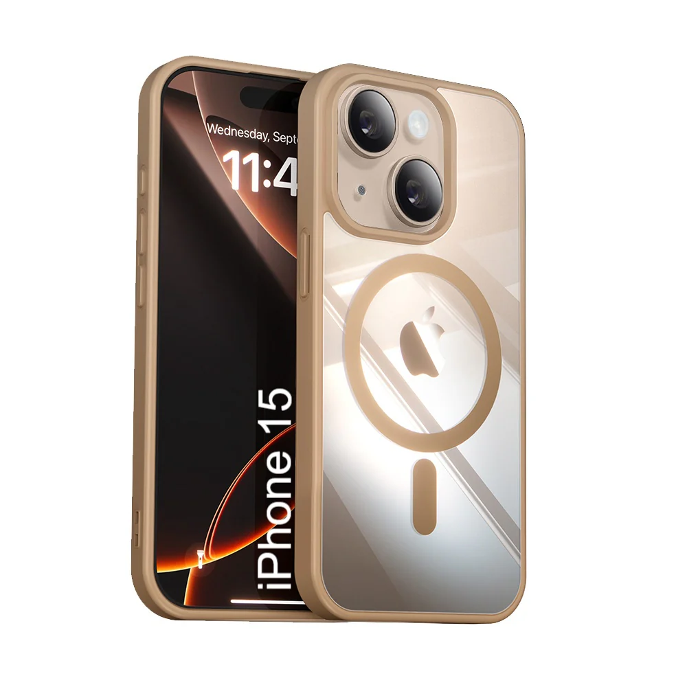 LuxuryKase Mag-Safe Compatible Transparent Back Case with Shockproof Bumper | Raised Camera Protection | Slim Fit Design | Wireless Charging Support For iPhone & Samsung Series - Image 33