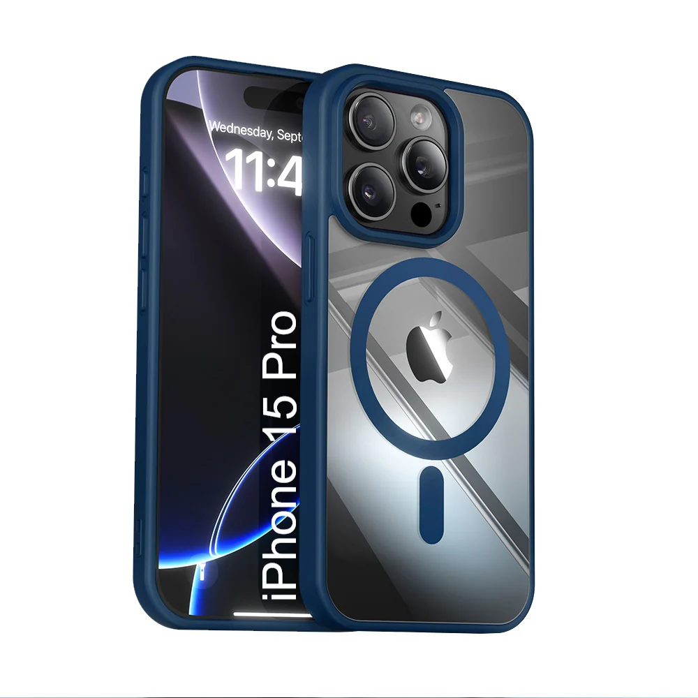 LuxuryKase Mag-Safe Compatible Transparent Back Case with Shockproof Bumper | Raised Camera Protection | Slim Fit Design | Wireless Charging Support For iPhone & Samsung Series - Image 41