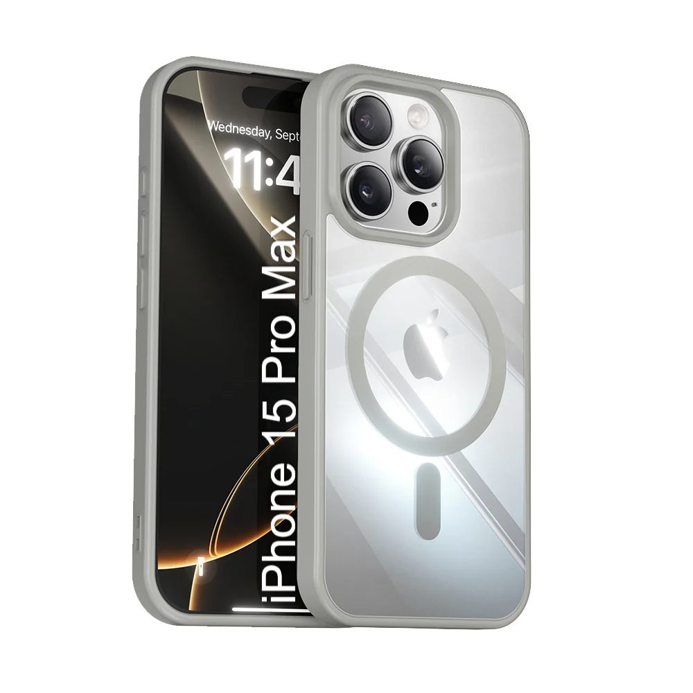 LuxuryKase Mag-Safe Compatible Transparent Back Case with Shockproof Bumper | Raised Camera Protection | Slim Fit Design | Wireless Charging Support For iPhone & Samsung Series - Image 47