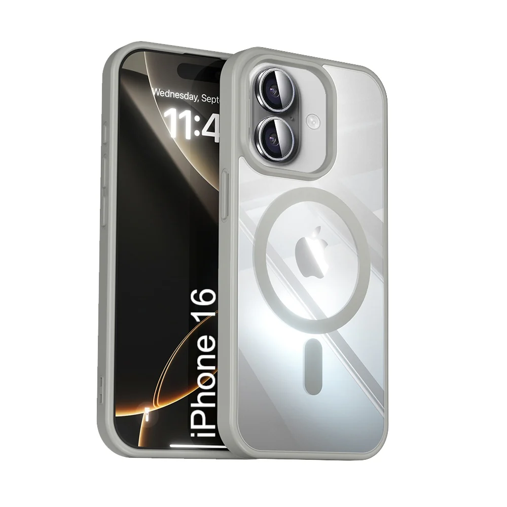 LuxuryKase Mag-Safe Compatible Transparent Back Case with Shockproof Bumper | Raised Camera Protection | Slim Fit Design | Wireless Charging Support For iPhone & Samsung Series - Image 52