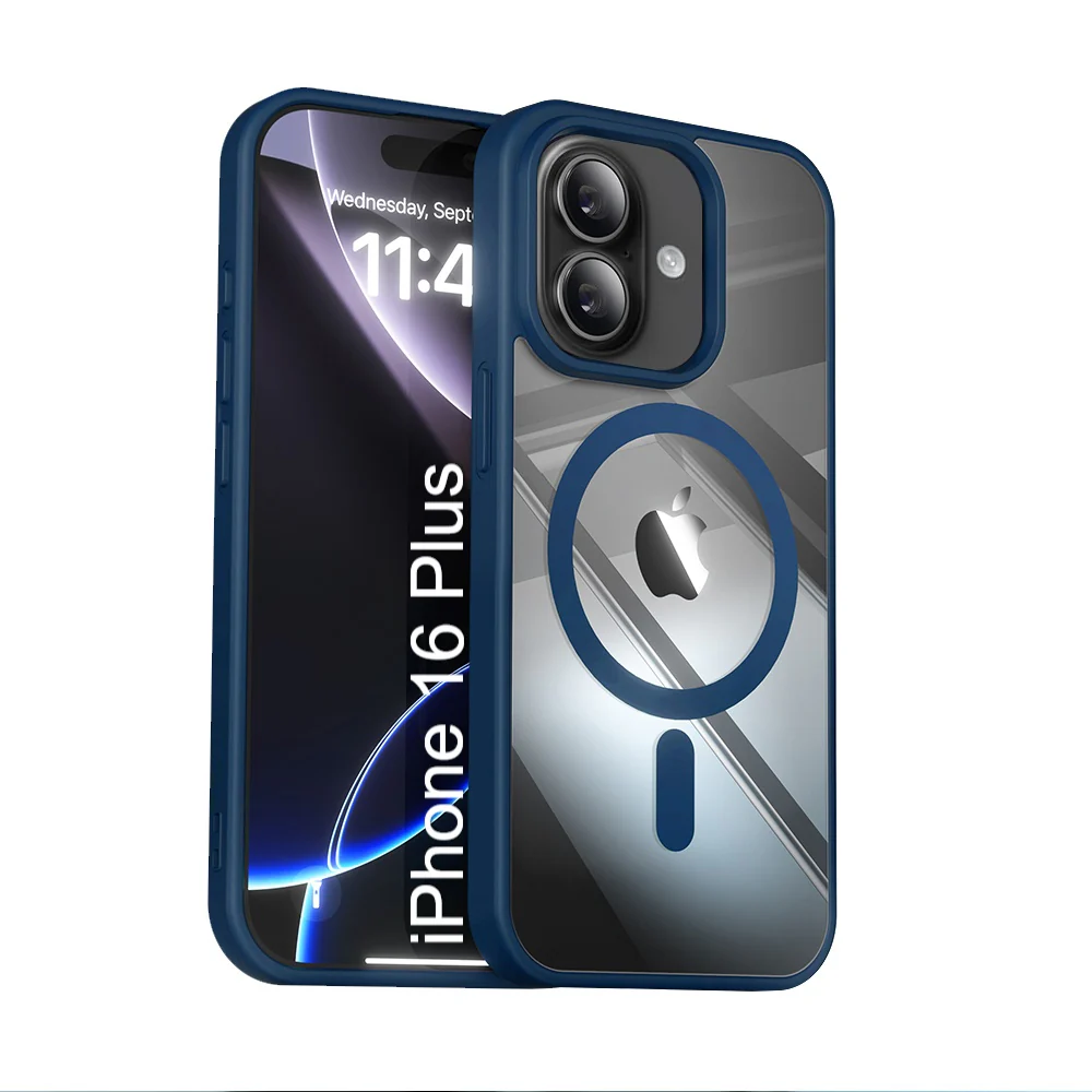 LuxuryKase Mag-Safe Compatible Transparent Back Case with Shockproof Bumper | Raised Camera Protection | Slim Fit Design | Wireless Charging Support For iPhone & Samsung Series - Image 56